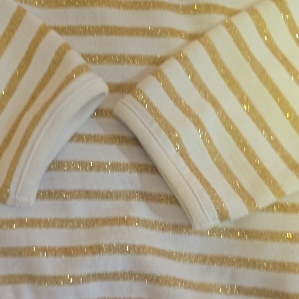Pippa & Julie Glittery Gold Striped Long Sleeve Tee - Picture 4 of 5